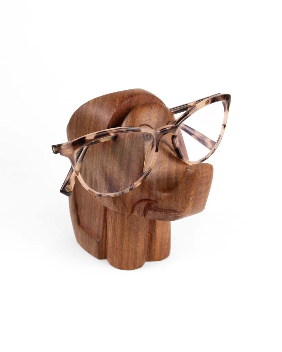 Elephant Eyeglass Holder Stand - Hand Carved Wood - Osadia Concept Store