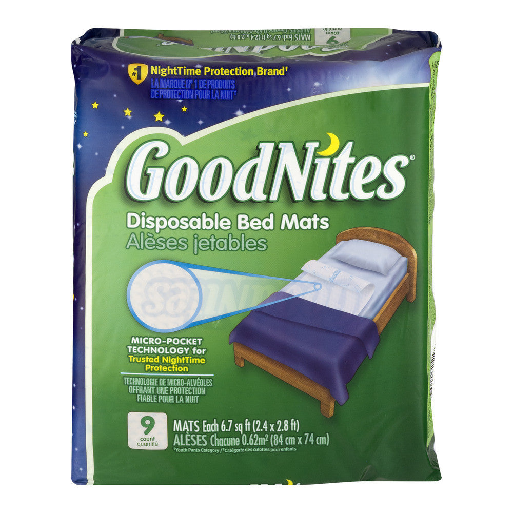 GoodNites Disposable Bed Mats For Bedwetting, 2.4 X 2.8 Ft