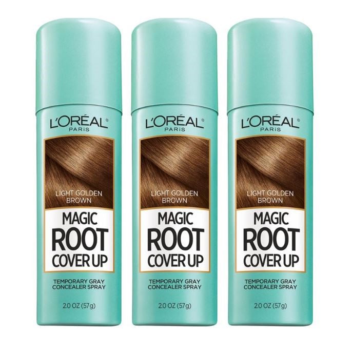L'oreal Paris Magic Root Cover Up Temporary Gray Concealer Spray Light Golden Brown, 2 Oz