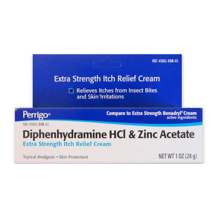 Perrigo Diphenhydramine HCL And Zinc Acetate Itch Relief Cream, 1 Oz