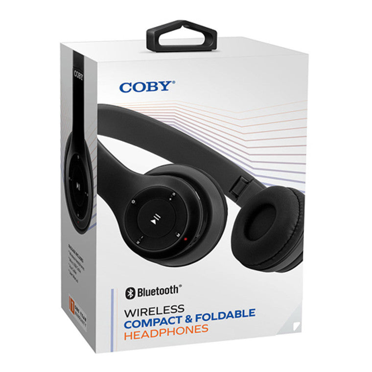 Coby Electronics Wireless Compact And Foldable Headphones, Black