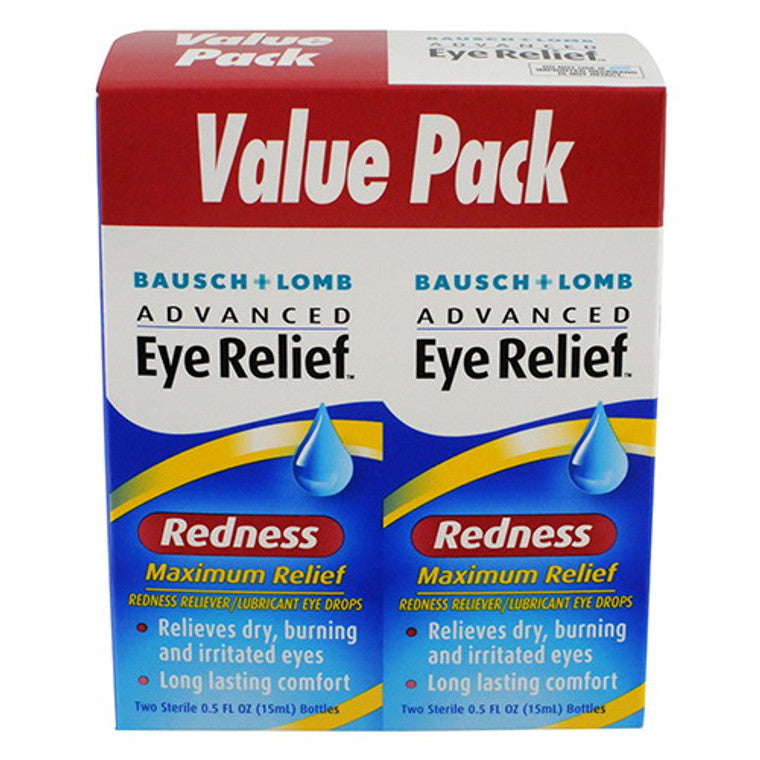 Bausch and Lomb Eye Drops Advanced Relief Maximum Redness Reliver 2 X 0.5 Oz