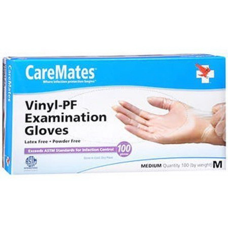 CareMates Vinyl-PF Examination Gloves Medium