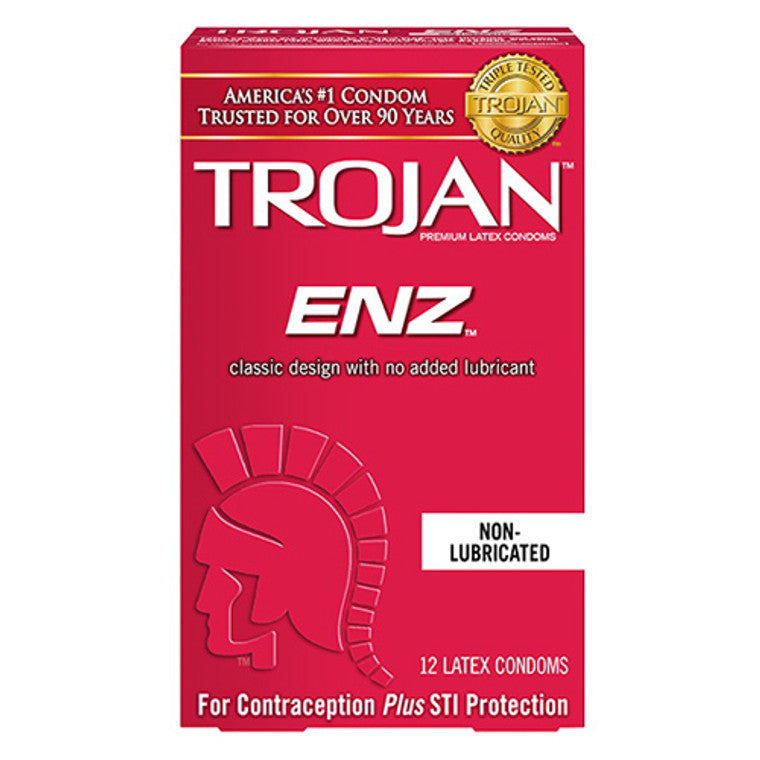 Trojan Enz Natural Latex Non Lubricated Condoms
