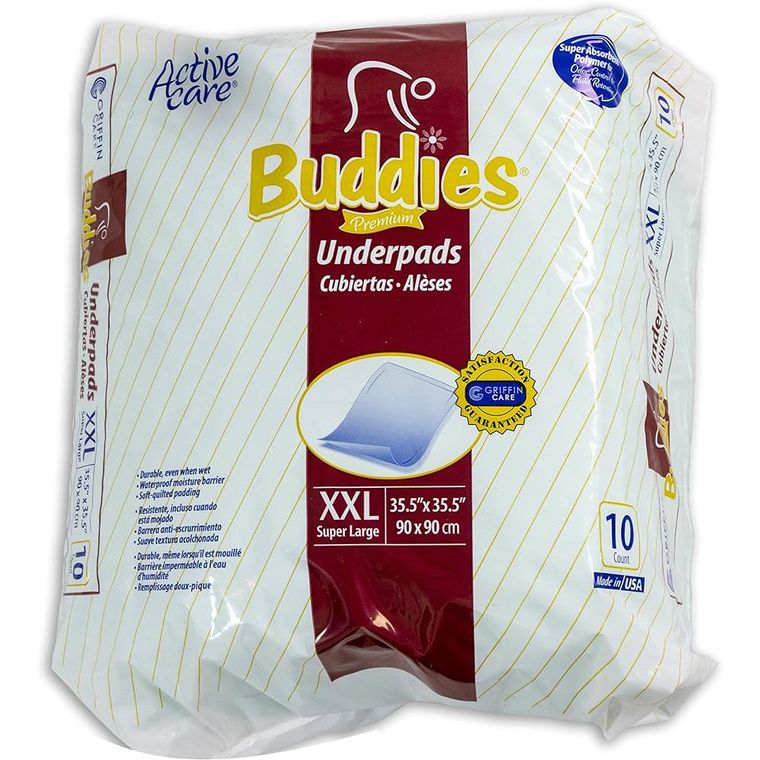 Griffin Underpads Buddies Premium Xx-Large, Size: 36 X 36 Inches - 10 Ea/Bag