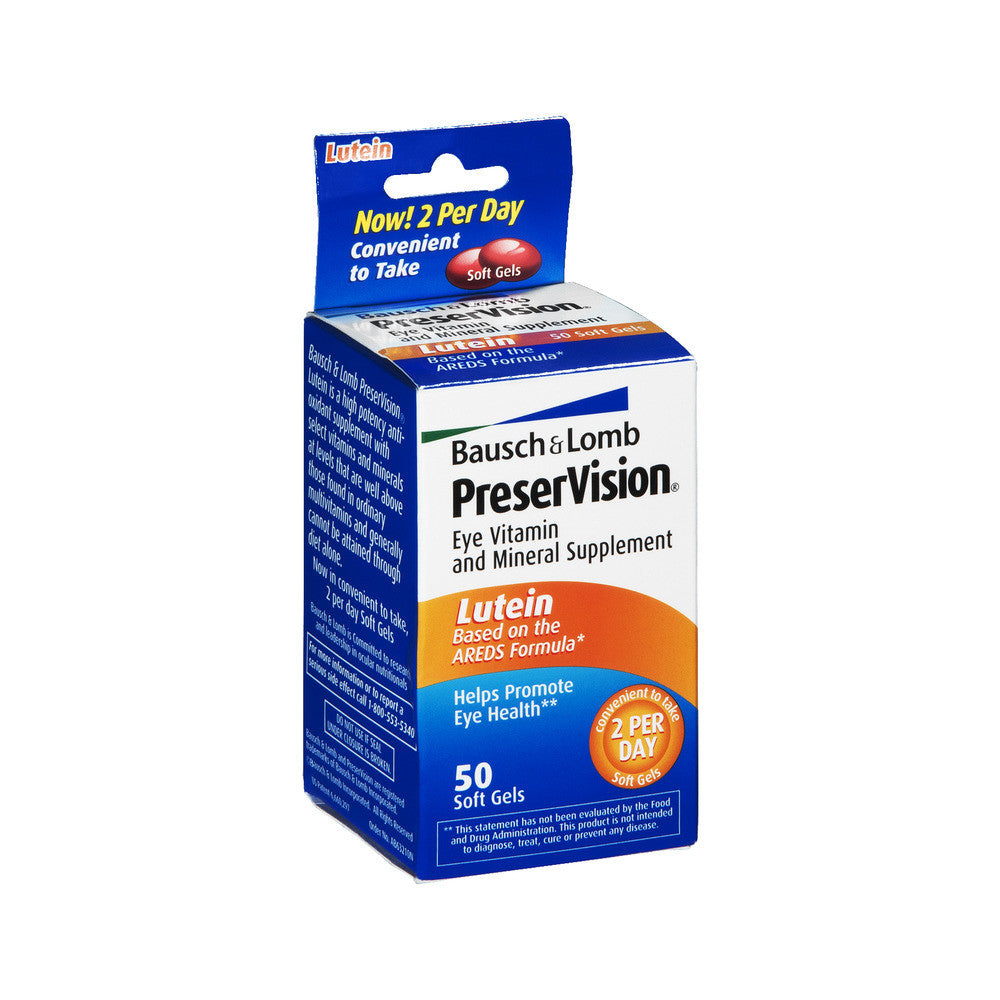 PreserVision AREDS Lutein Eye Vitamin & Mineral Supplement, Beta-Carotene Free, Soft Gels