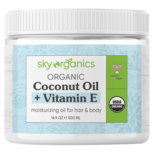 Sky Organics Organic Coconut Oil + Vitamin E, 16.9 Oz