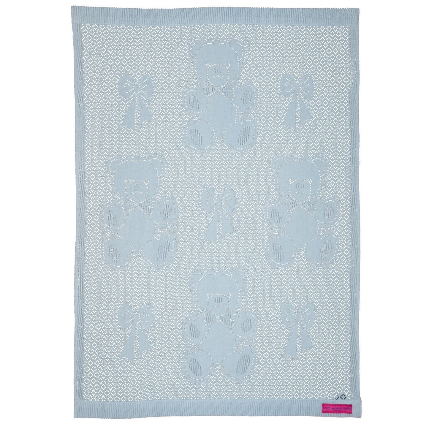 Southampton Home Lace Weave Bears & Bows Baby Blanket ~ Blue ~ - Osadia Concept Store