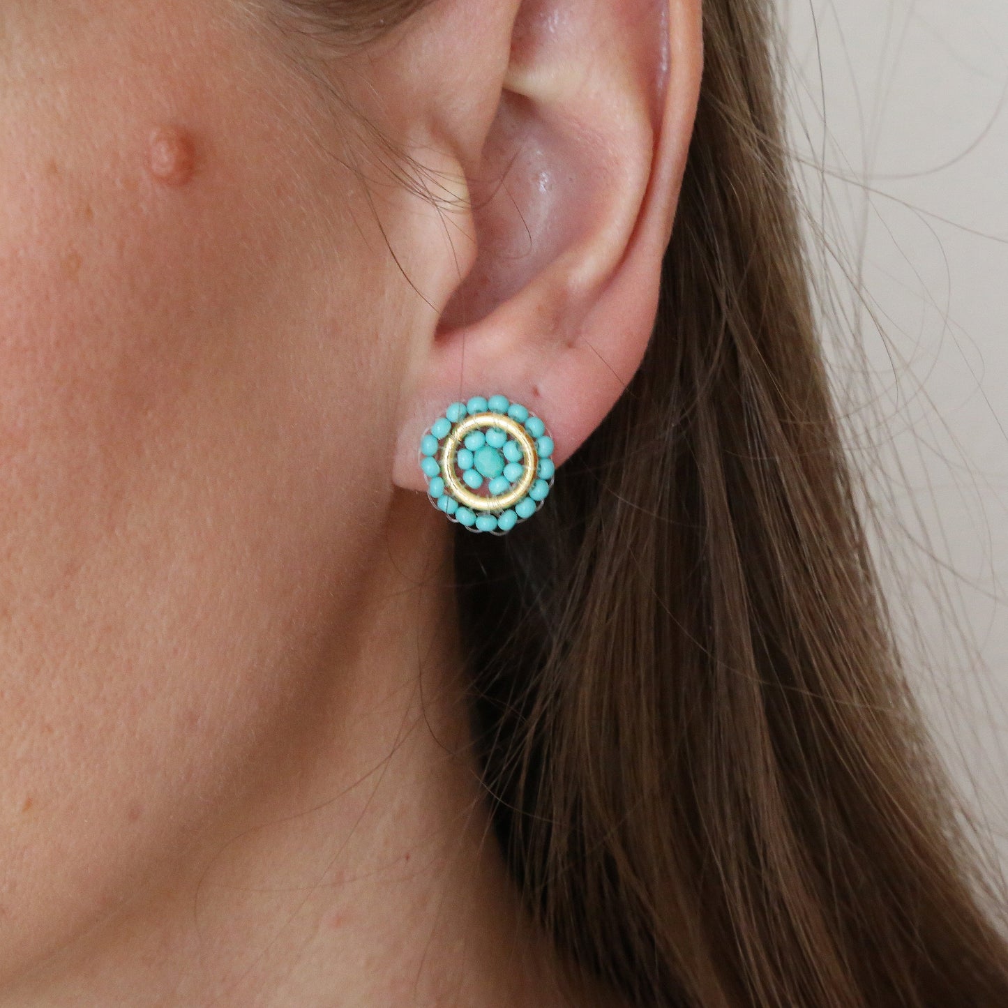 Beaded Stud Pack Black + Turquoise