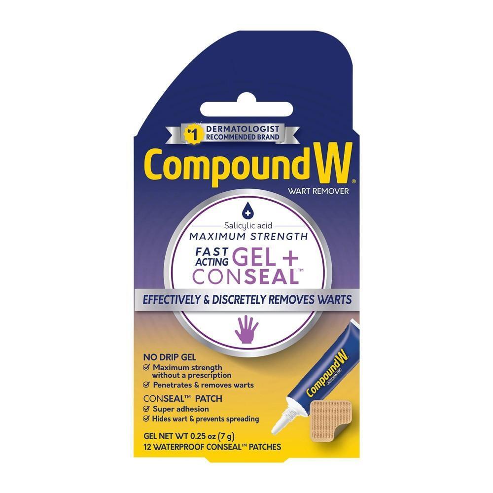 Compound W Maximum Strength Fast Acting Gel Wart Remover + ConSeal Patches - 0.25oz/12ct