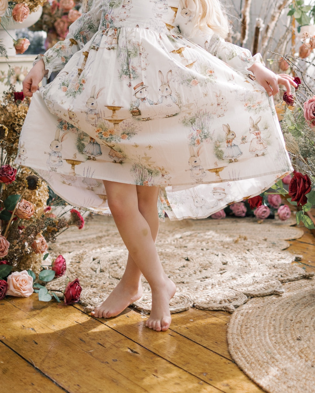 Aoki Dress-Woodland Bunny | Long Sleeve