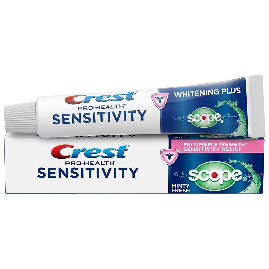 Crest Toothpaste, Sensitivity, Whitening Plus Scope, Maximum Strength Sensitivity Relief, Minty Fresh 6 Oz