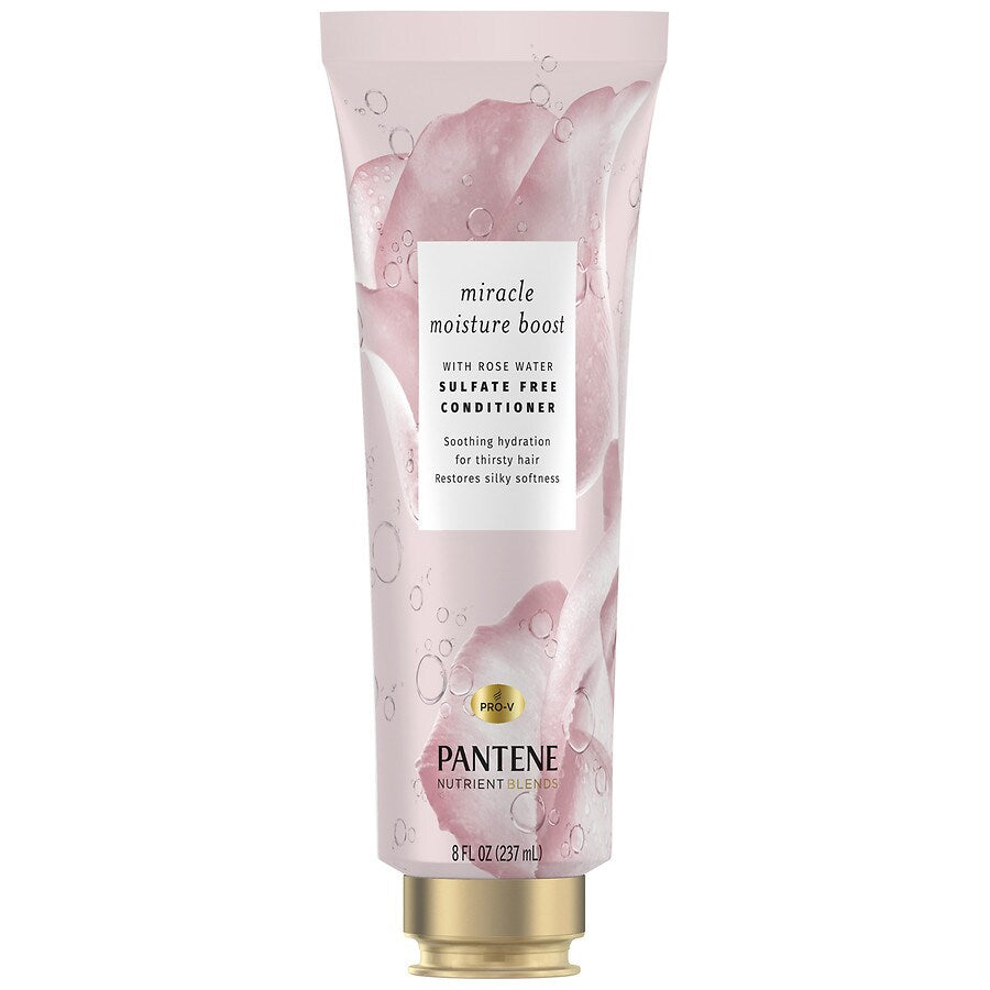 Pantene Nutrient Blends Miracle Moisture Boost Rose Water Conditioner For Dry Hair, Sulfate Free