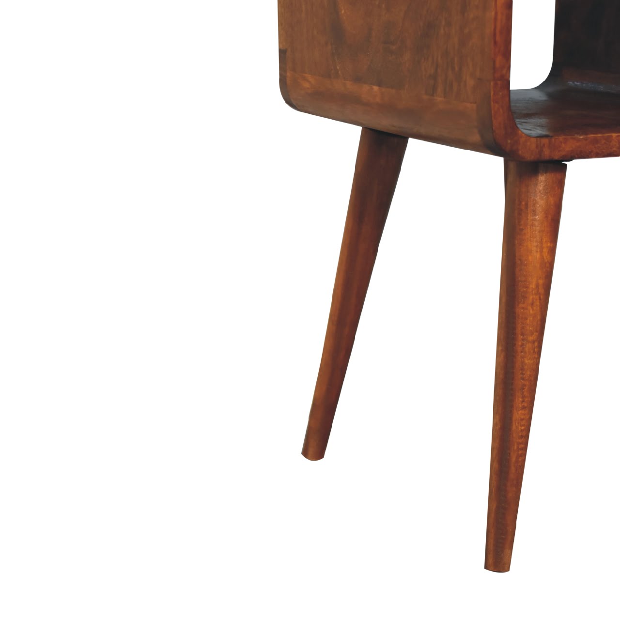 Solid Wood Mini Chestnut Curve Lower Bedside Table