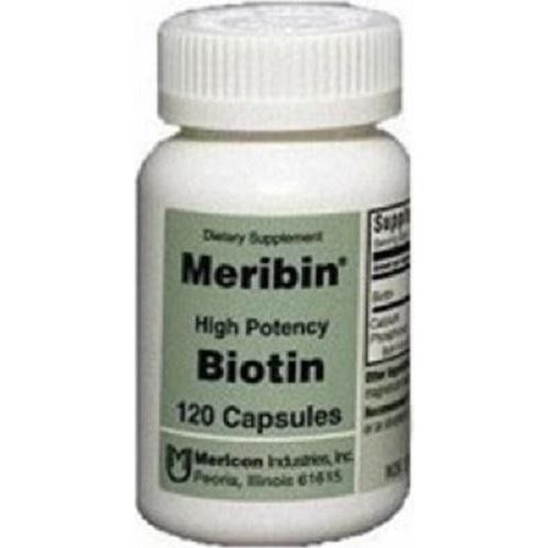 Mericon Meribin De Alta Potencia Biotina 5 Mg Cápsulas, 120ct 003940130127S2998