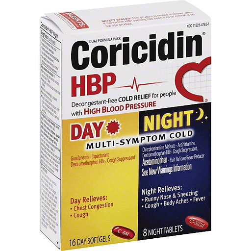 Coricidin HBP Day & Night Multi-Symptom Cold Relief