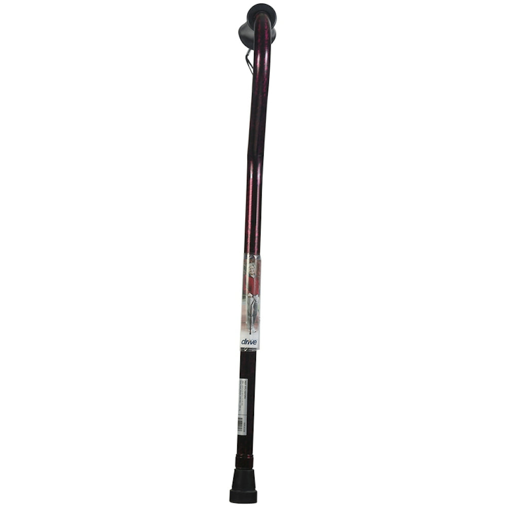 Drive Medical Adjustable Height Offset Handle Red Crackle Cane With Gel Hand Grip