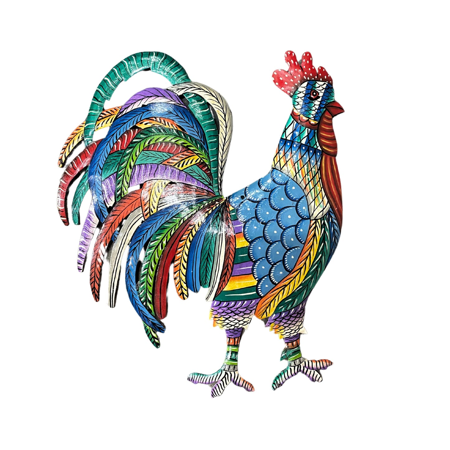 Painted Blue Rooster