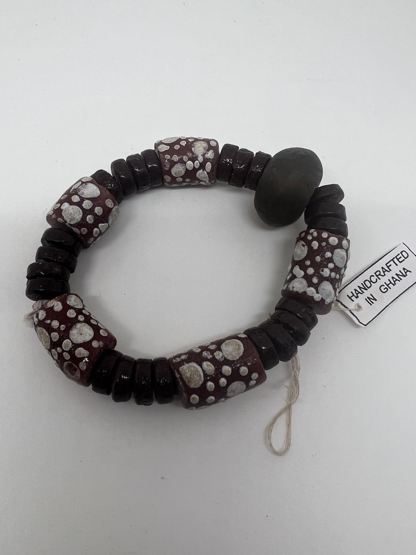 Stretchy Recycled Glass Bold Bead Bracelet