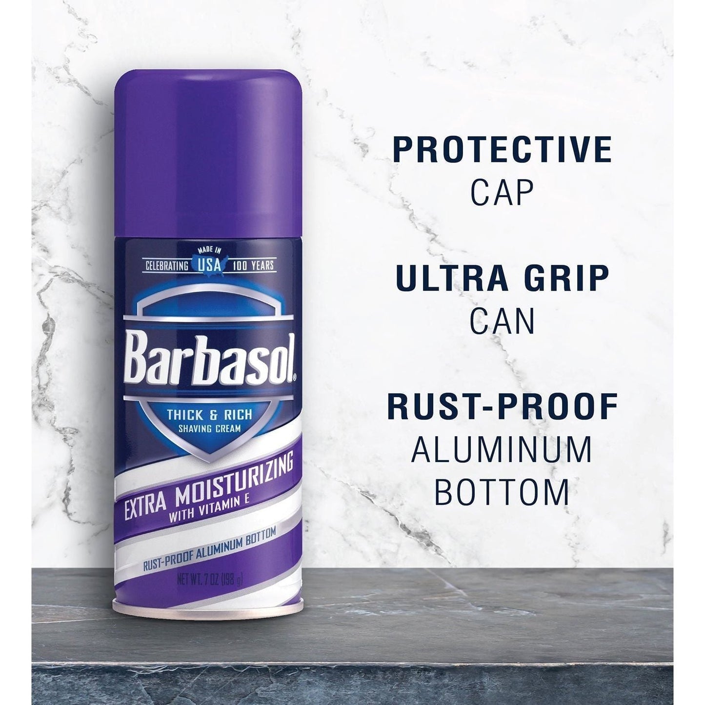 Barbasol Thick & Rich Shave Cream Extra Moisturizing Vitamin E 7 Oz
