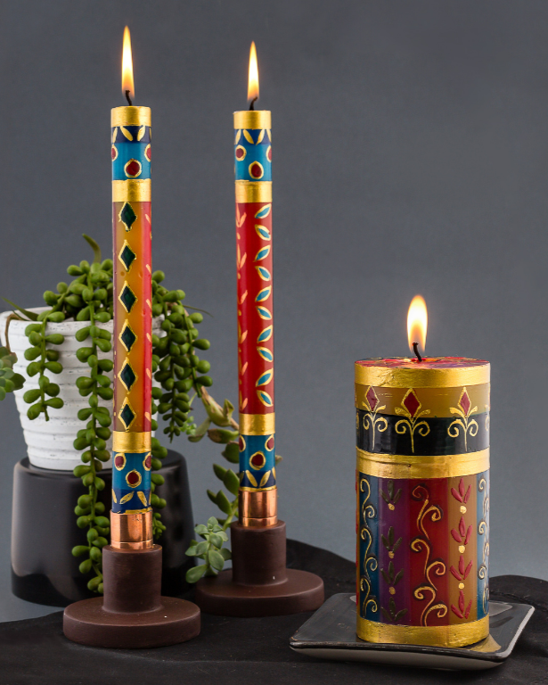 African Mineral Painted Candles