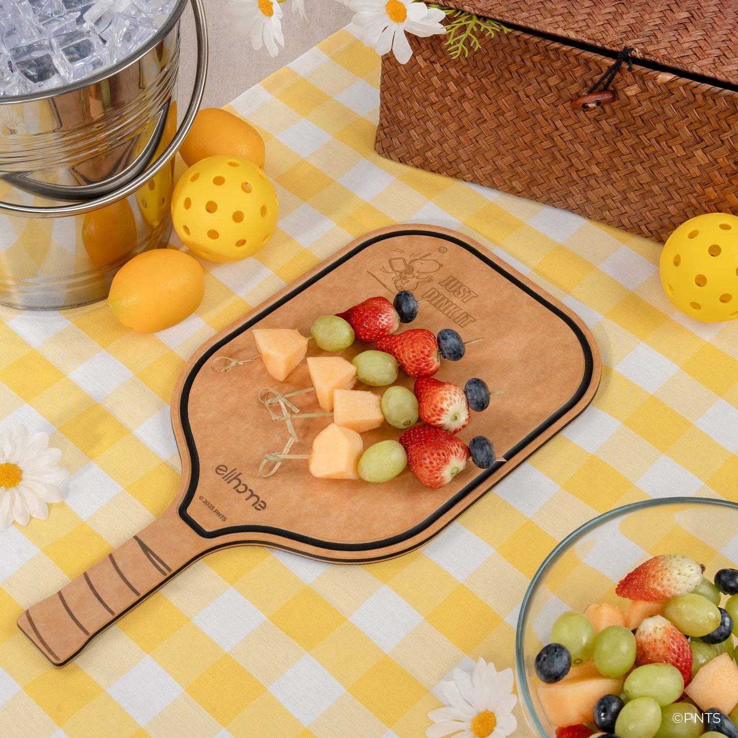 Elihome x Peanuts Pickleball Charcuterie Cutting Board -"Just Dink It"