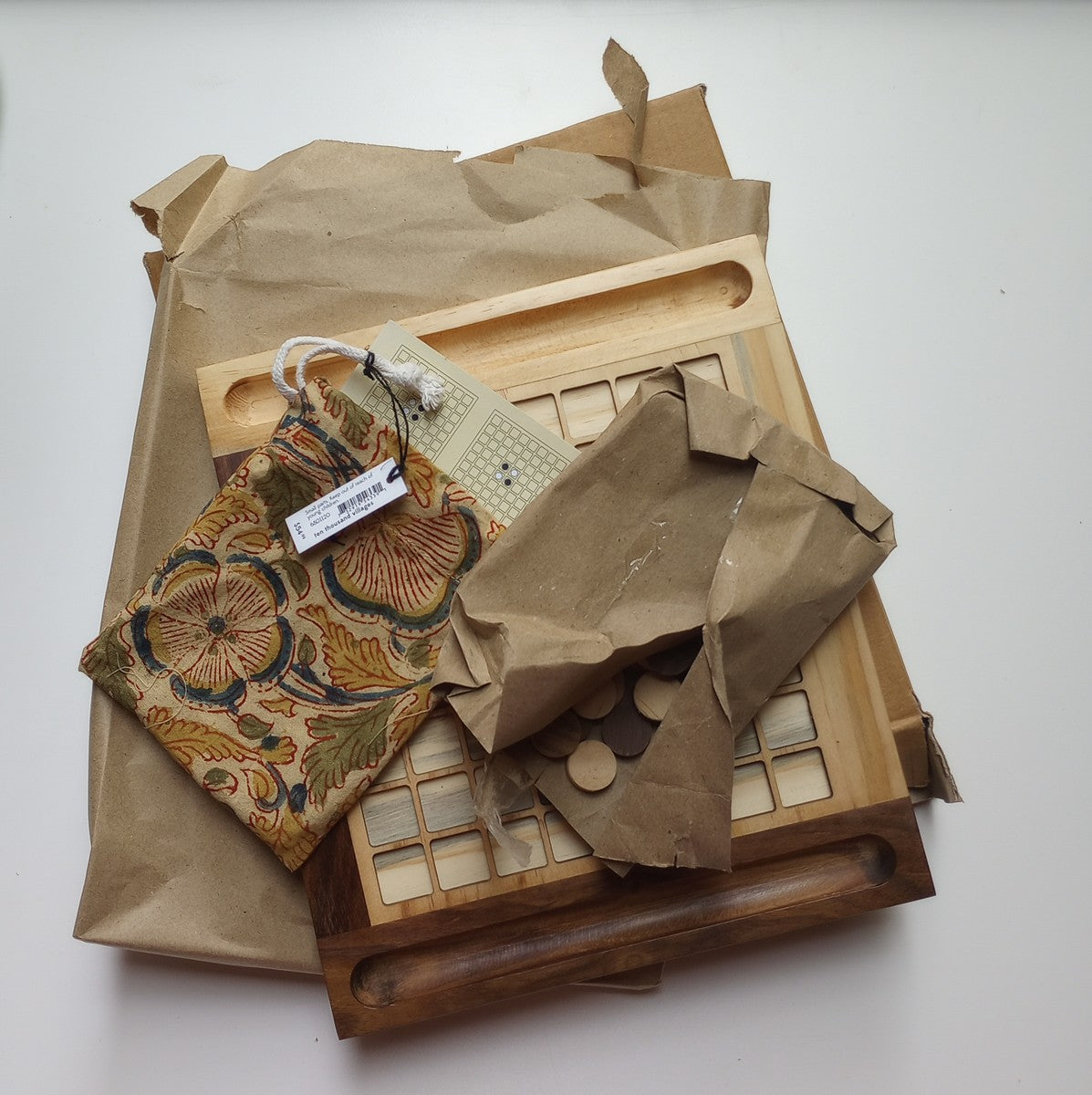 Handcarved Wood Reversi Game