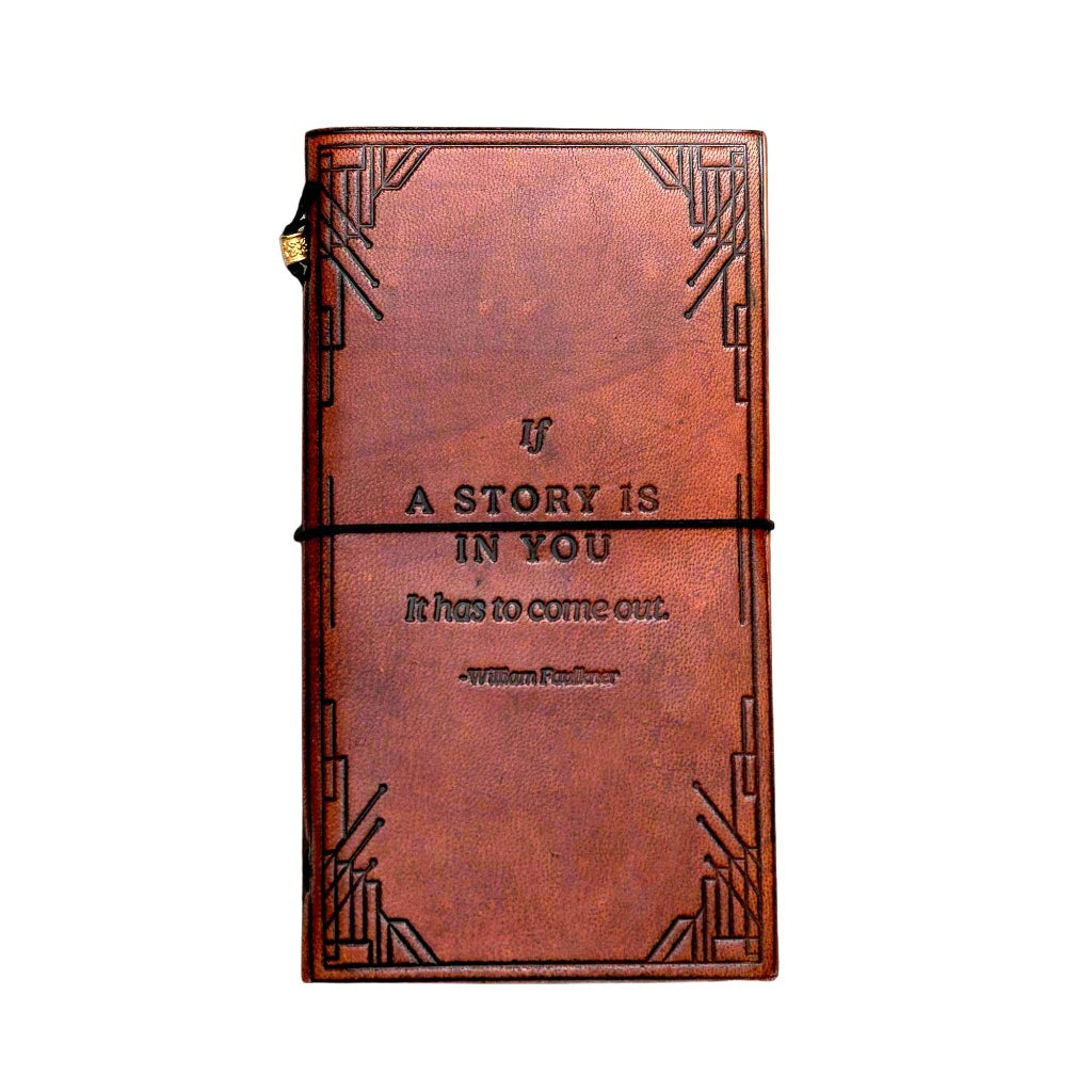 Debossed Refillable Leather Traveler's Notebook