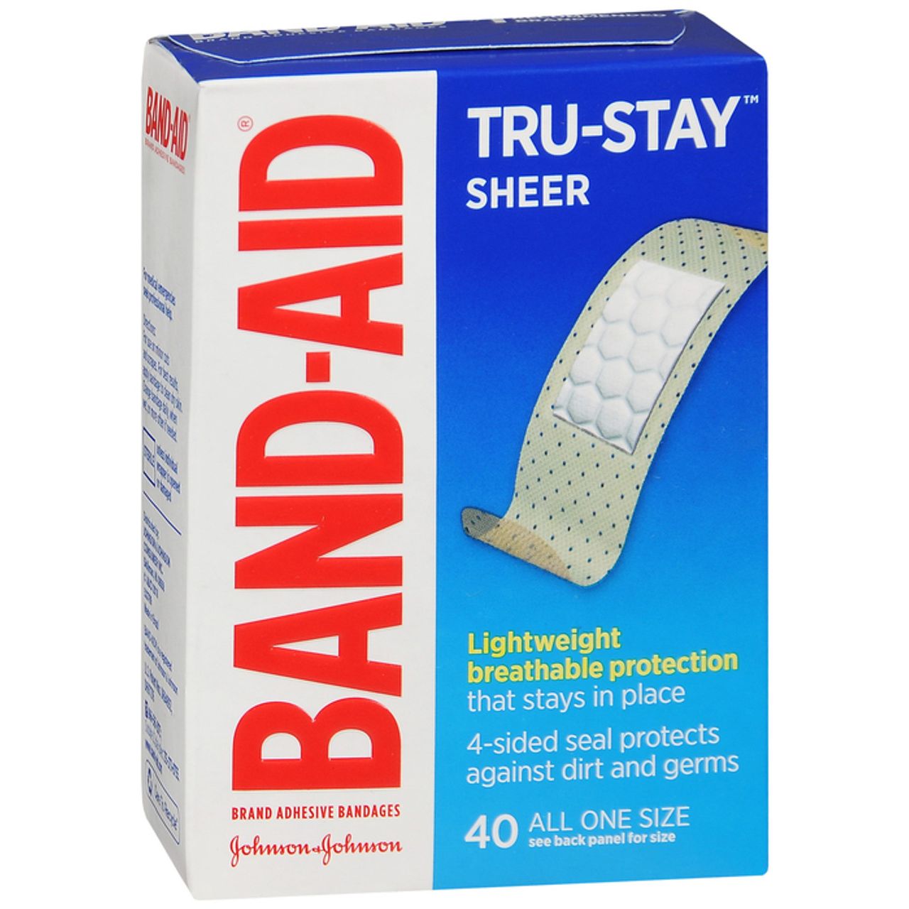 Band Aid Sheer Strips Adhesive Bandages, All One Size
