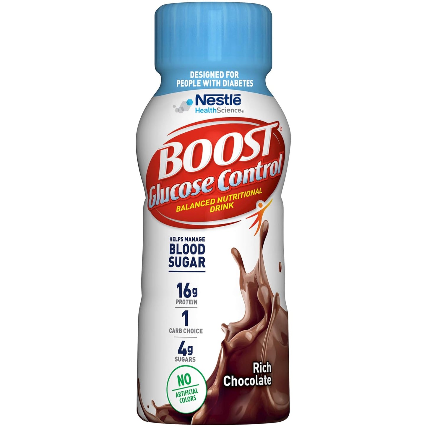 BOOST Glucose Control Rich Chocolate Nutritional Drink, Ready-to-Drink, 8 fl oz (Pack of 24)