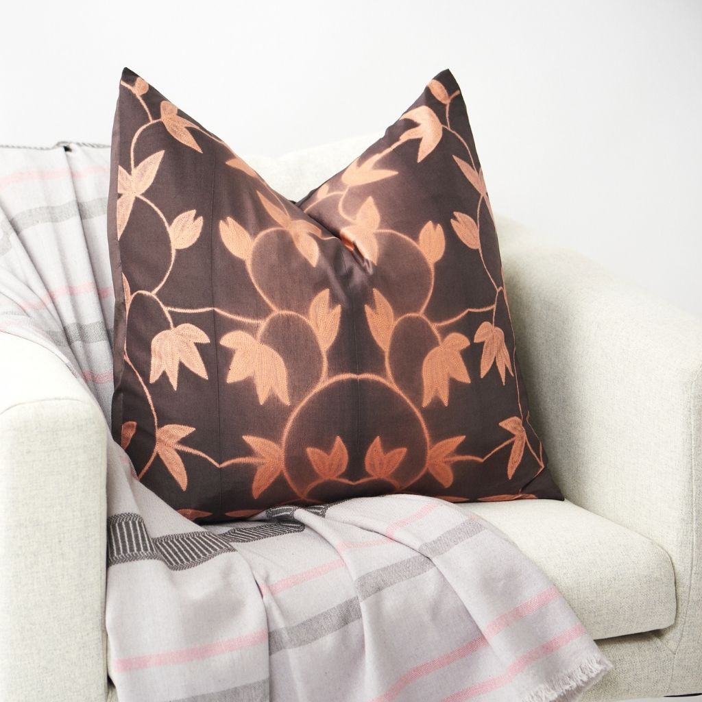 Folio Ebony Handcrafted Shibori Mulberry Silk Pillow