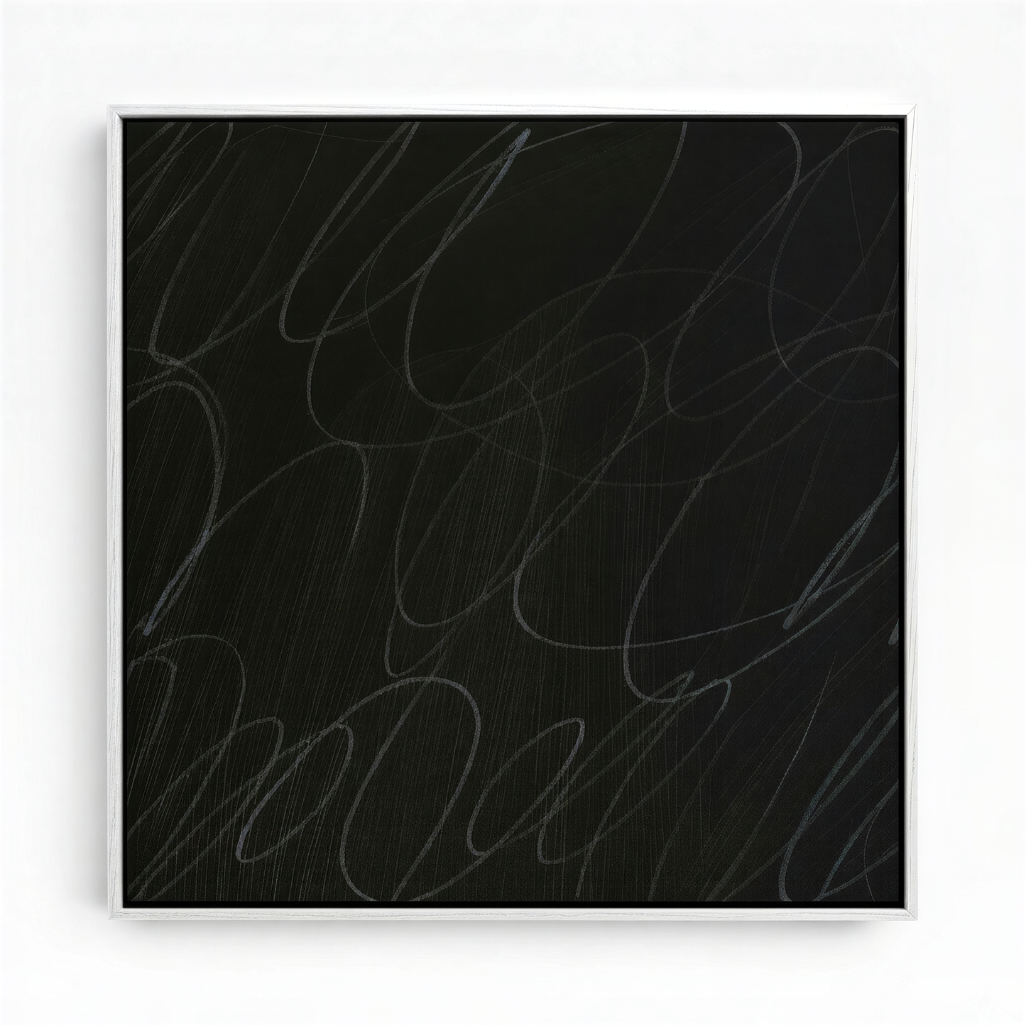 Gestural Marks in Charcoal by DSCVR Art Framed Square Canvas Wall Art