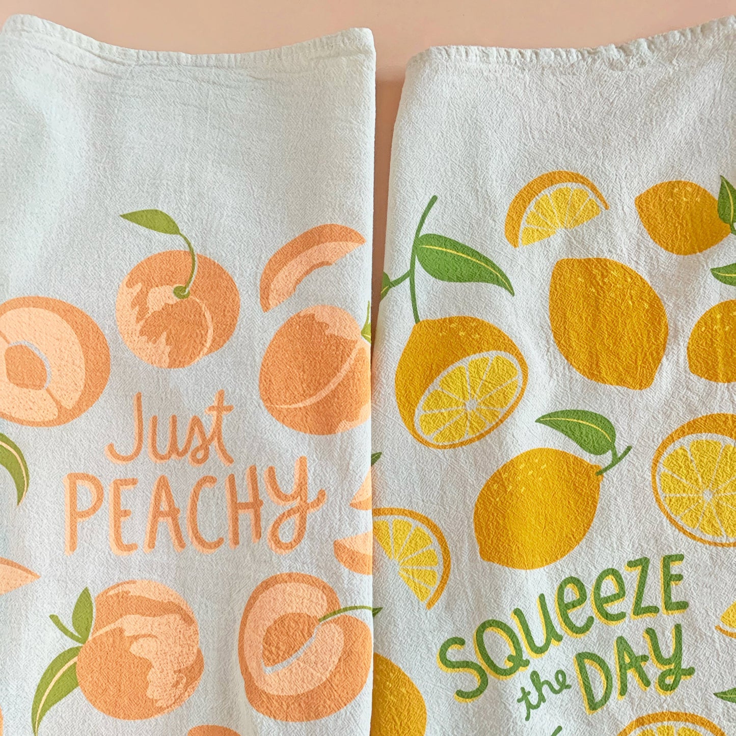 Peach Tart - Dish Towel Set of 2