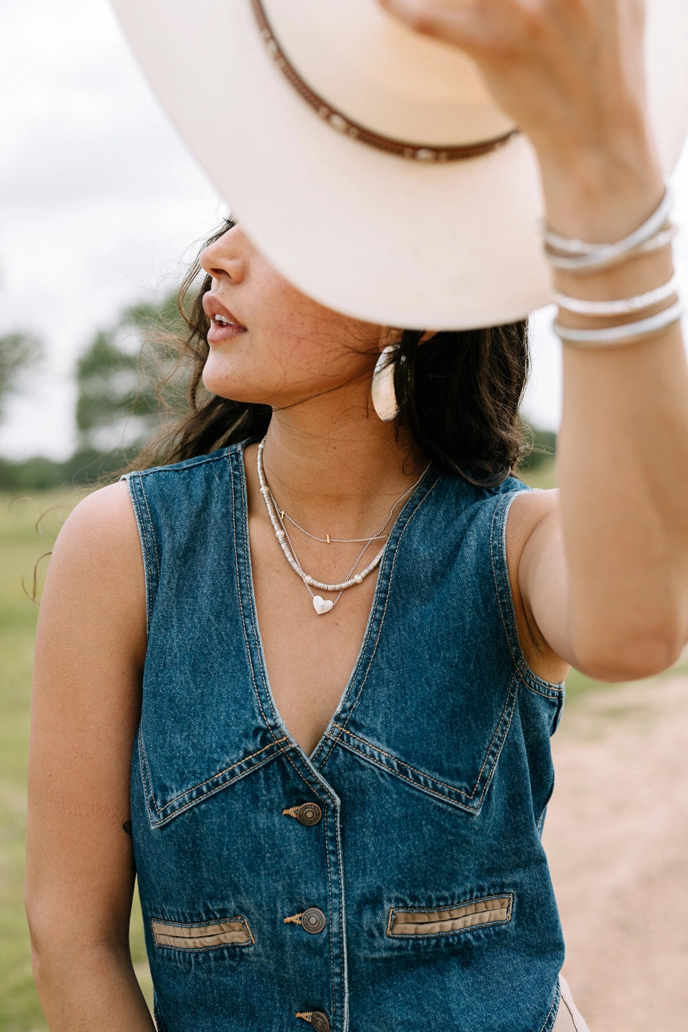 Textured Statement Earrings, Silver