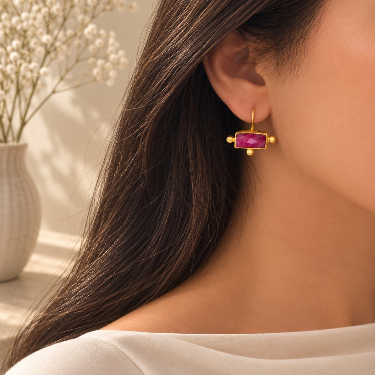 Hana Ruby Earrings