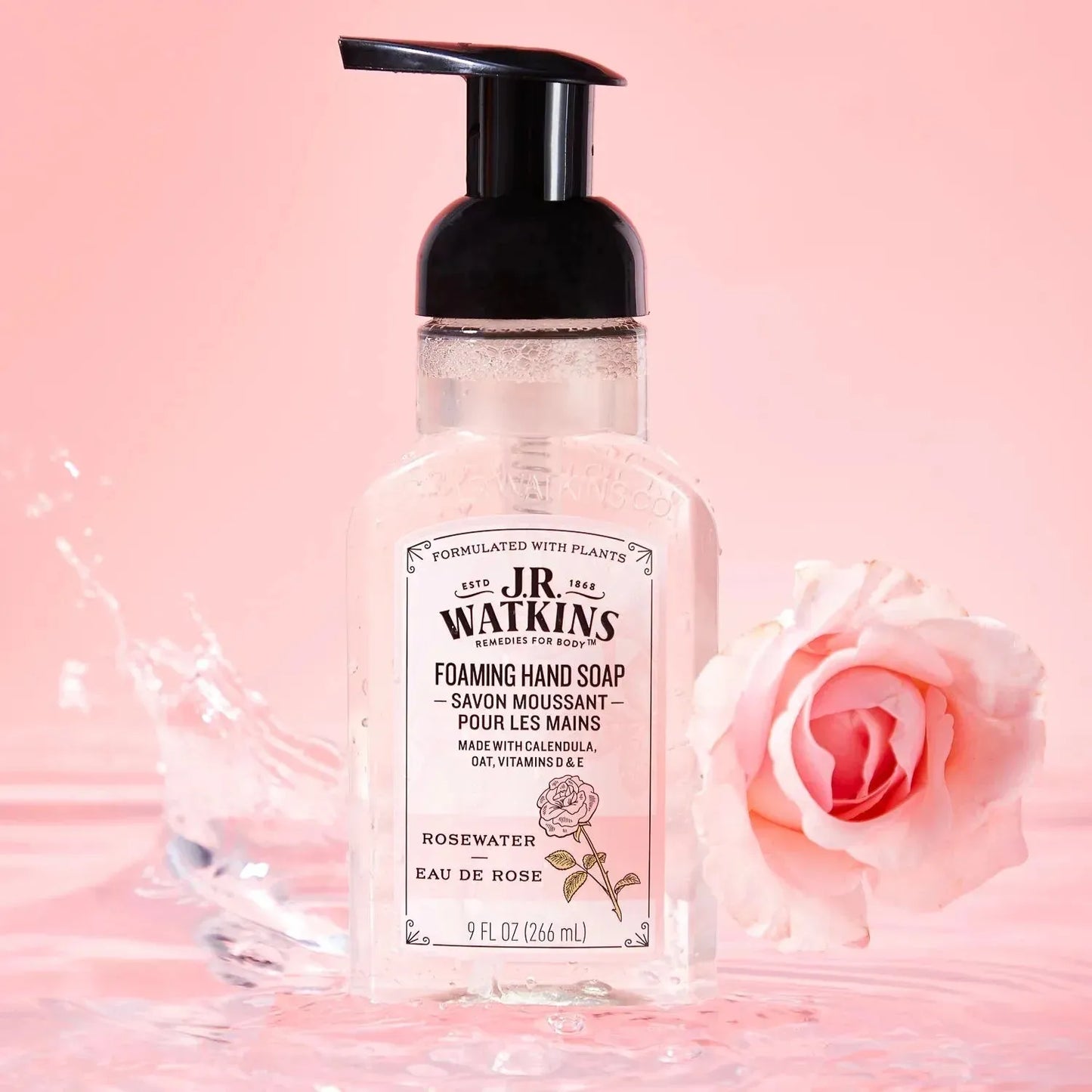J.R. Watkins Rosewater Foaming Hand Soap 9 oz