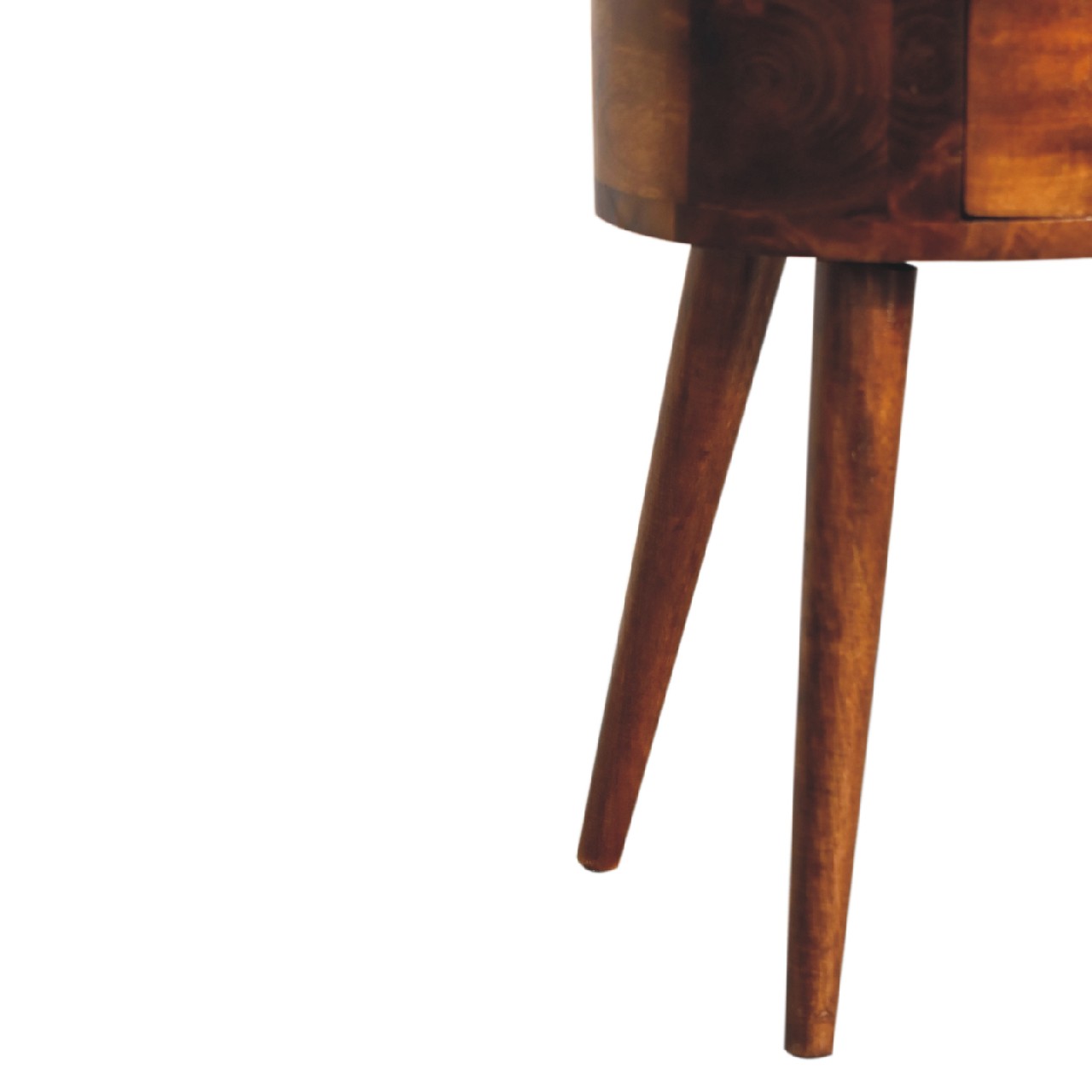 Solid Wood Mini Chestnut Rounded Nightstand