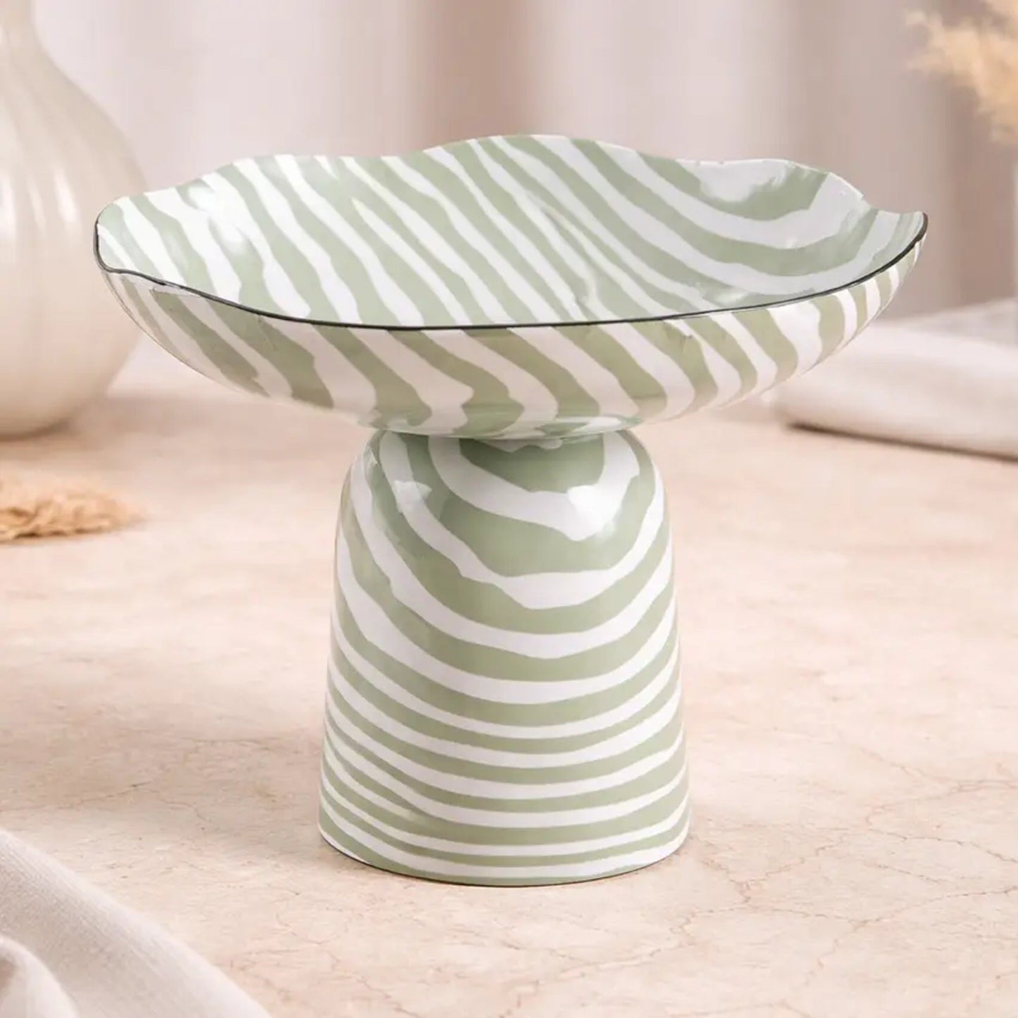 Decorative Striped Bowl | Sculptural Décor