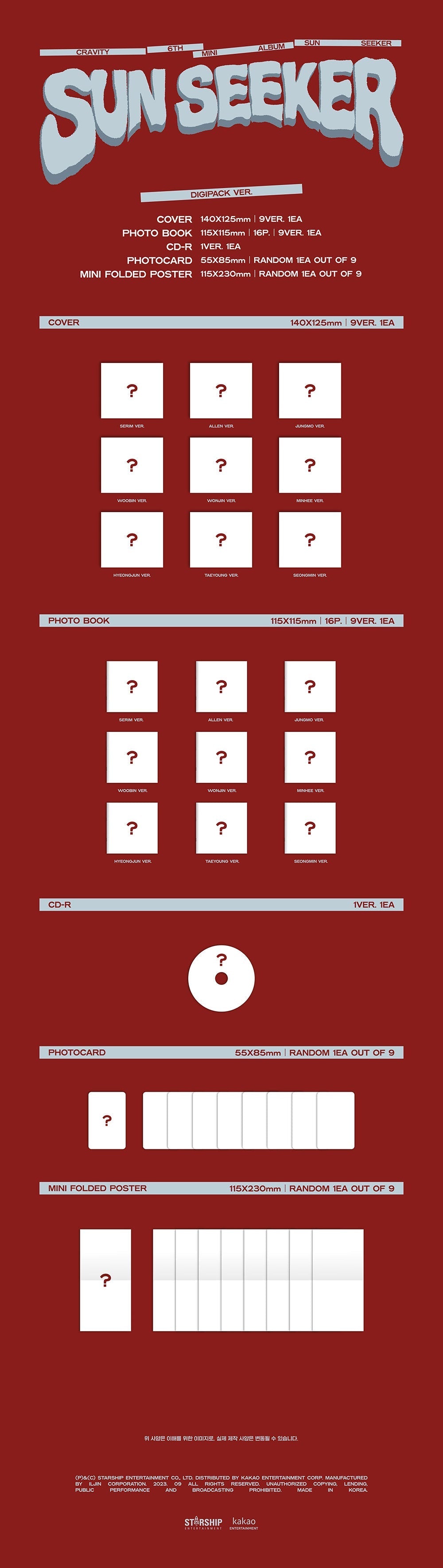 Cravity 6th Min Album - Sun Seeker (Digipack Ver.)