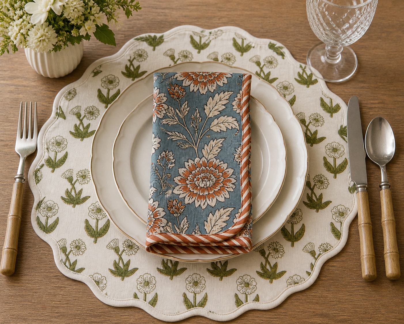 Set of 6 Placemat Double Weave Bloom