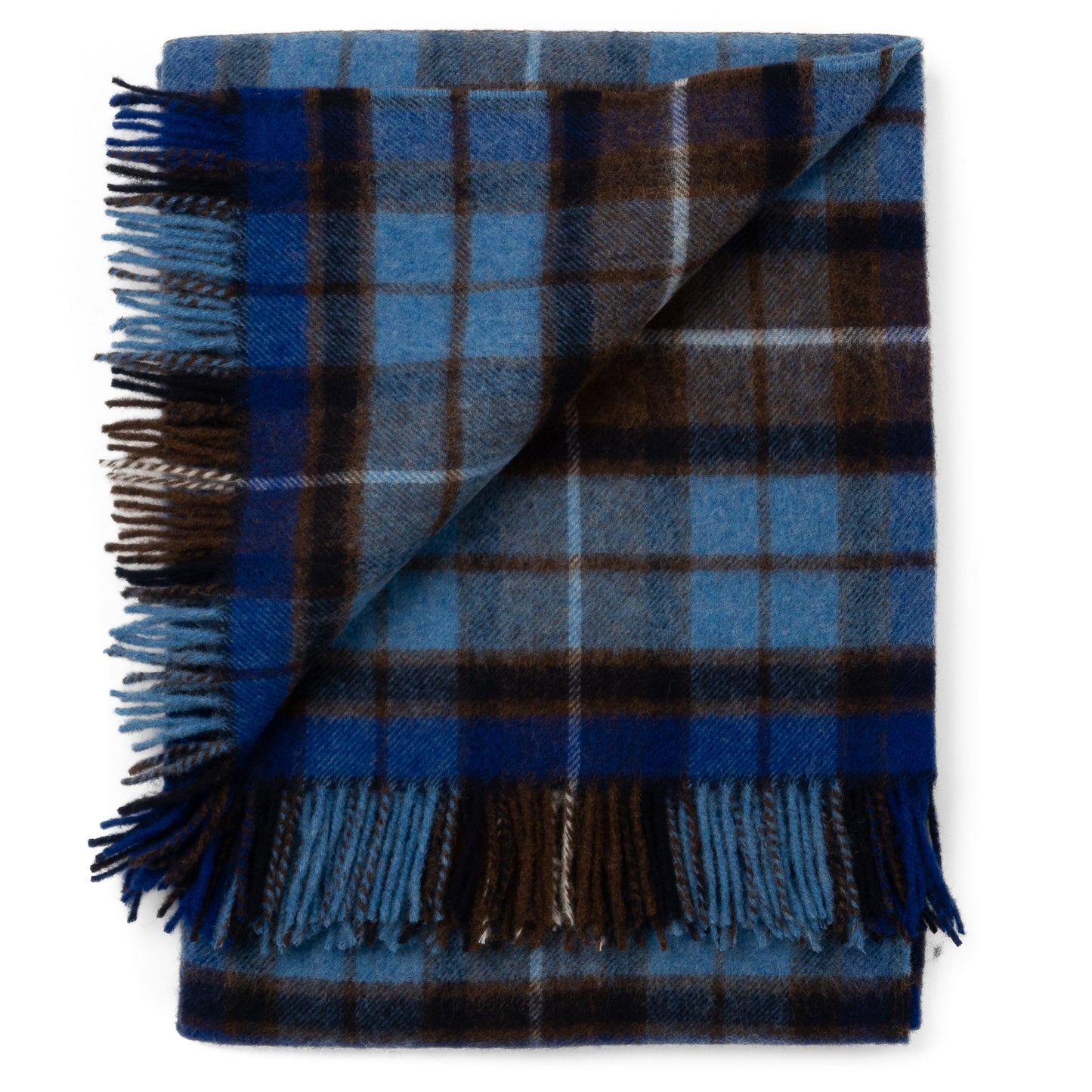 Highland Tweeds Shetland Lambswool Throw (Blue Buchanan)