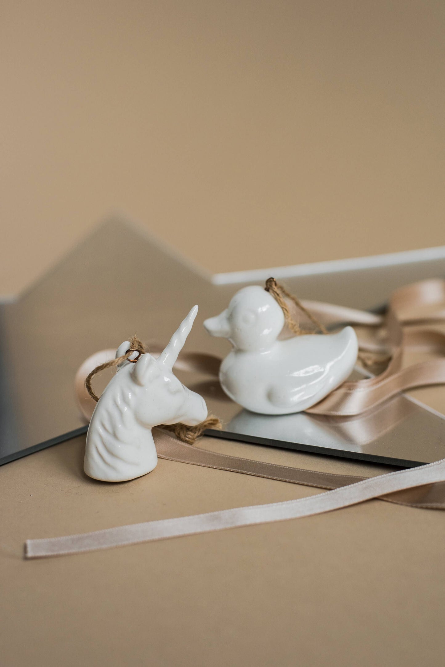 Handmade Porcelain Christmas Ornaments: Train Car