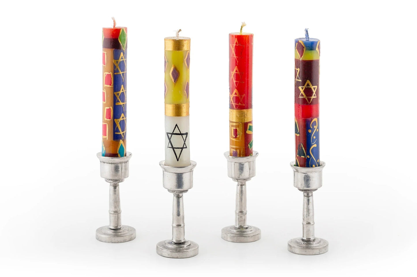 Shabbat Judaica Painted Candles