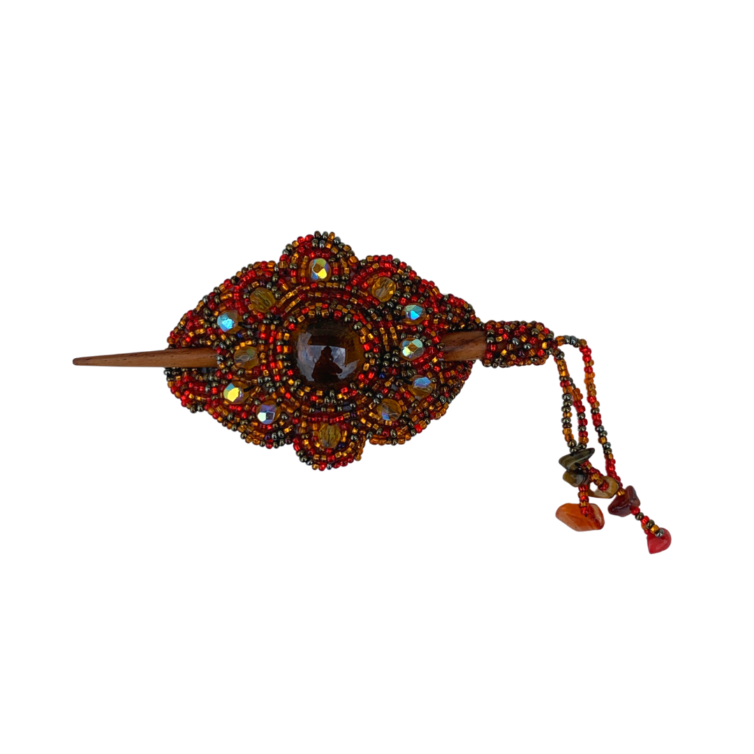 Michelle Seed Bead Hair Barrette - Guatemala