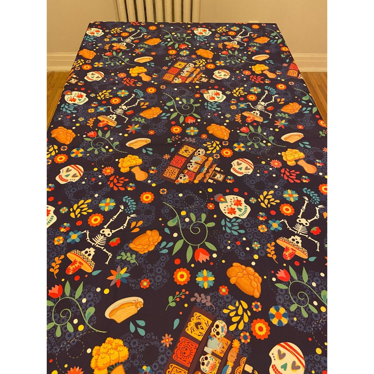 Osadia Handmade Pan de Muerto Tablecloth with Pink Trim - Osadia Concept Store