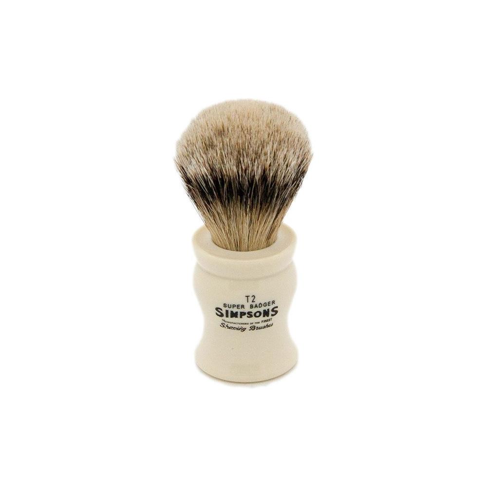 Simpsons Tulip T2 Super Badger Hair Shaving Brush With Imitation Ivory Handle
