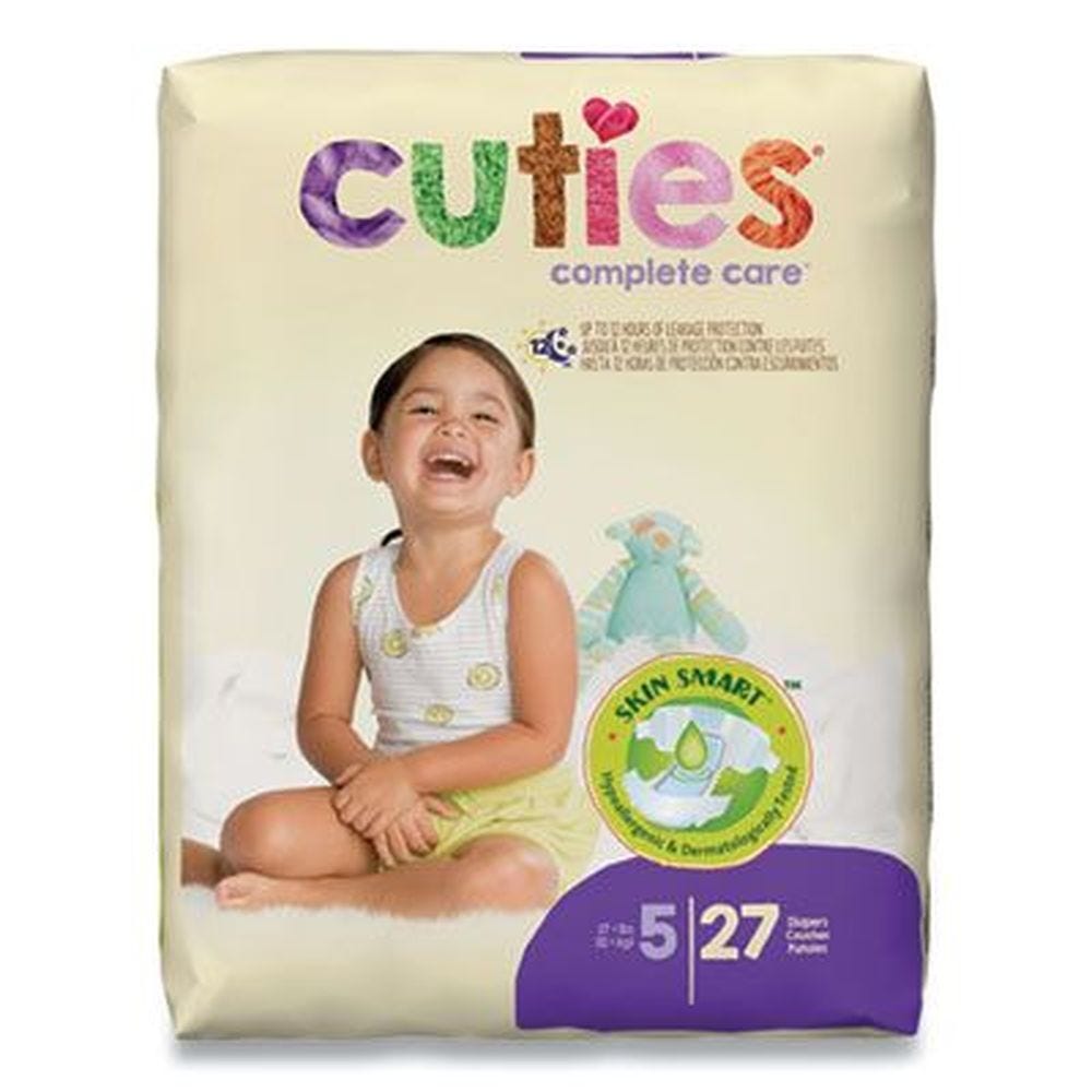 Cuties Premium Jumbo Diapers, Size 5, Over 27 Lbs