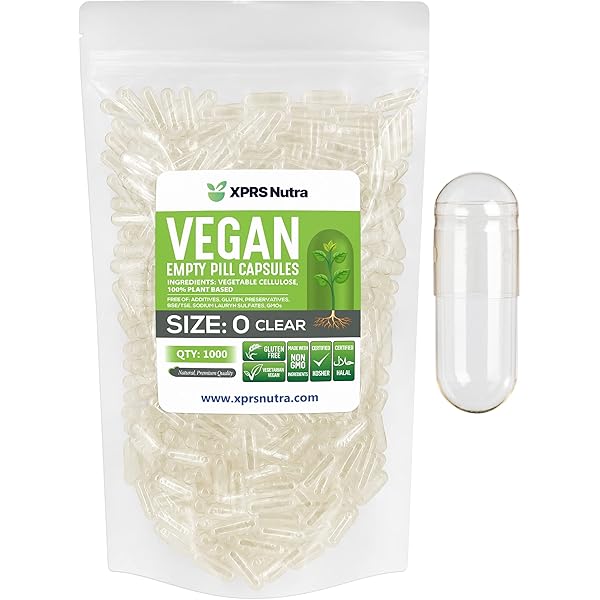 Empty Vegetarian Capsules, Size 3, Clear (1,000 Count)