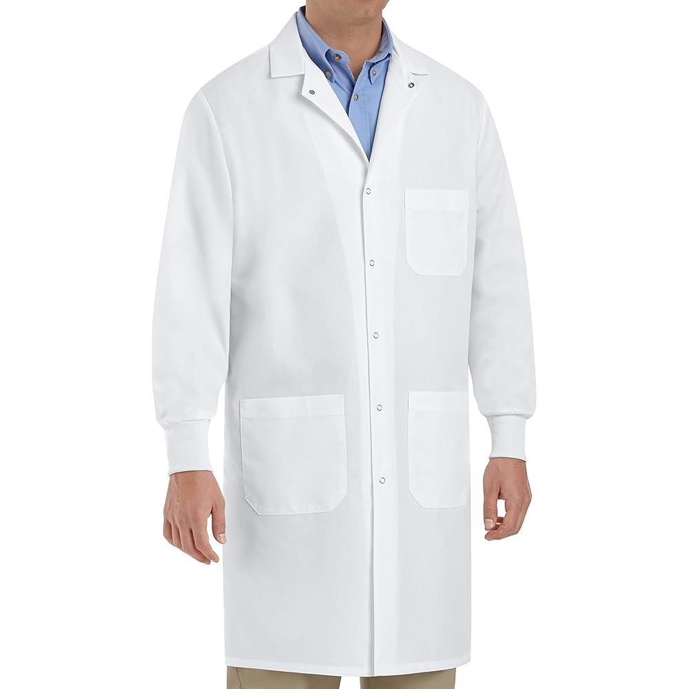 1. DISPOSABLE LAB COATS W/ KNITTED COLLAR & CUFFS, SIZE MEDIUM, 10-PACK