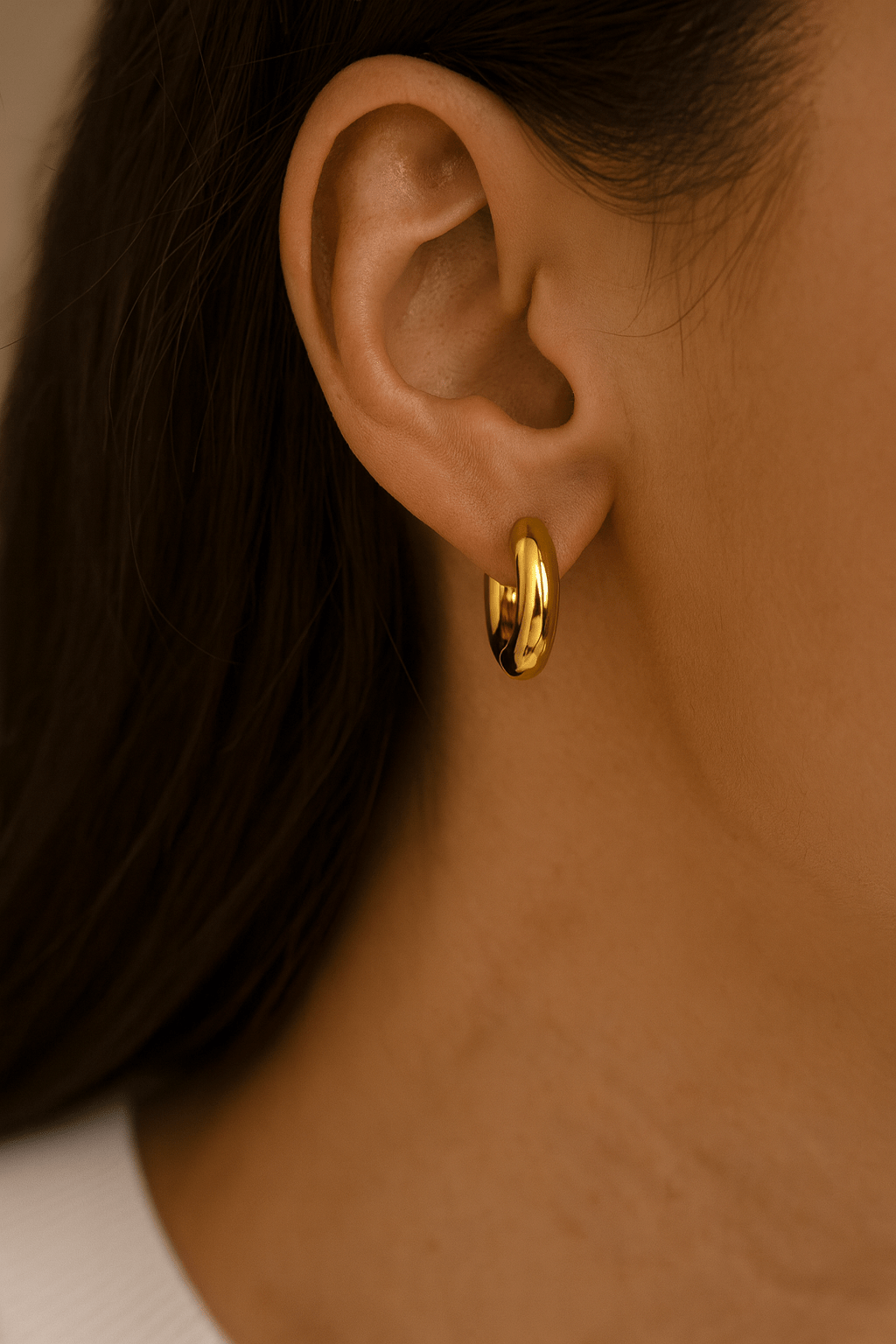 Chunky Water Resistant Huggie Hoop Earrings